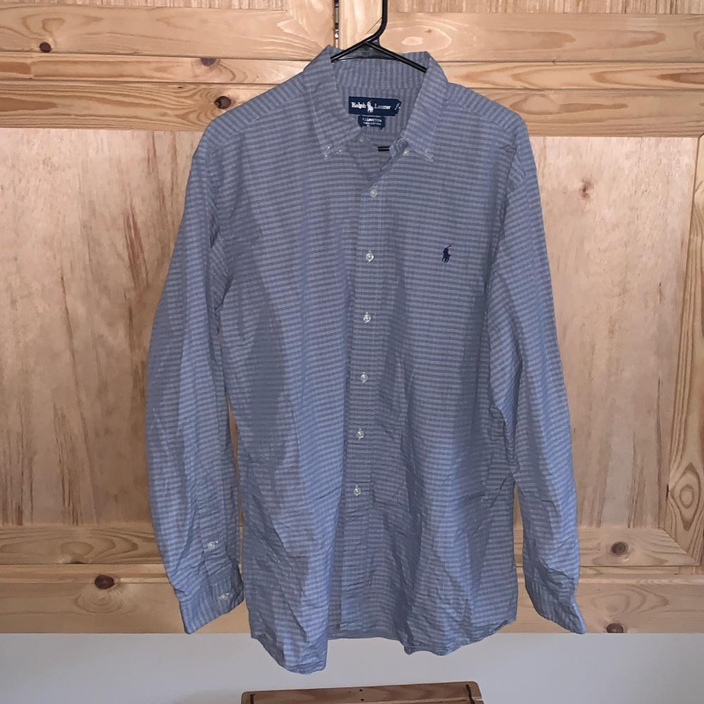 Ralph Lauren “Ellington” plaid button down collared shirt size L